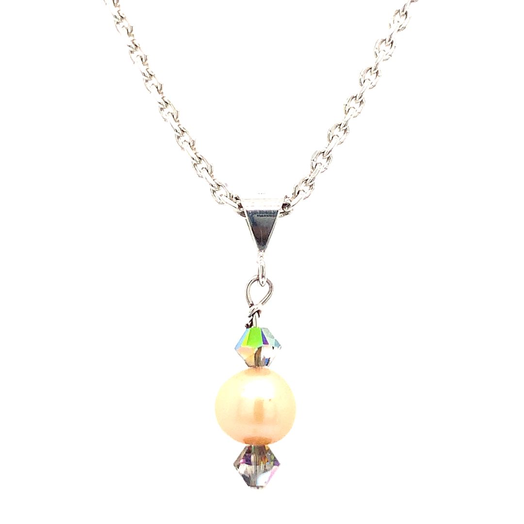 Collier en argent avec perles pour femmes CP-12C
