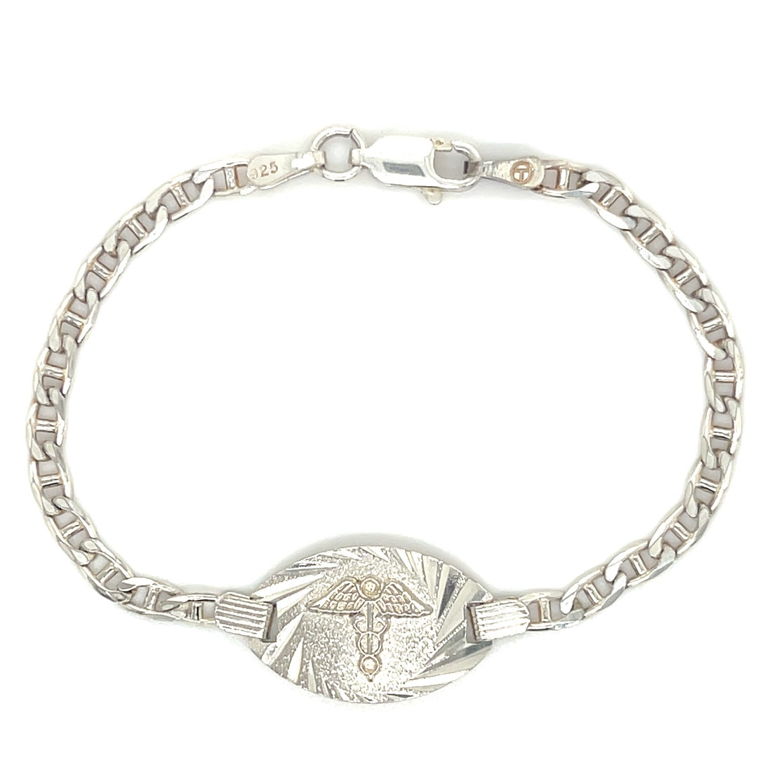 Bracelet médical en argent pour enfant DKA-BR-199