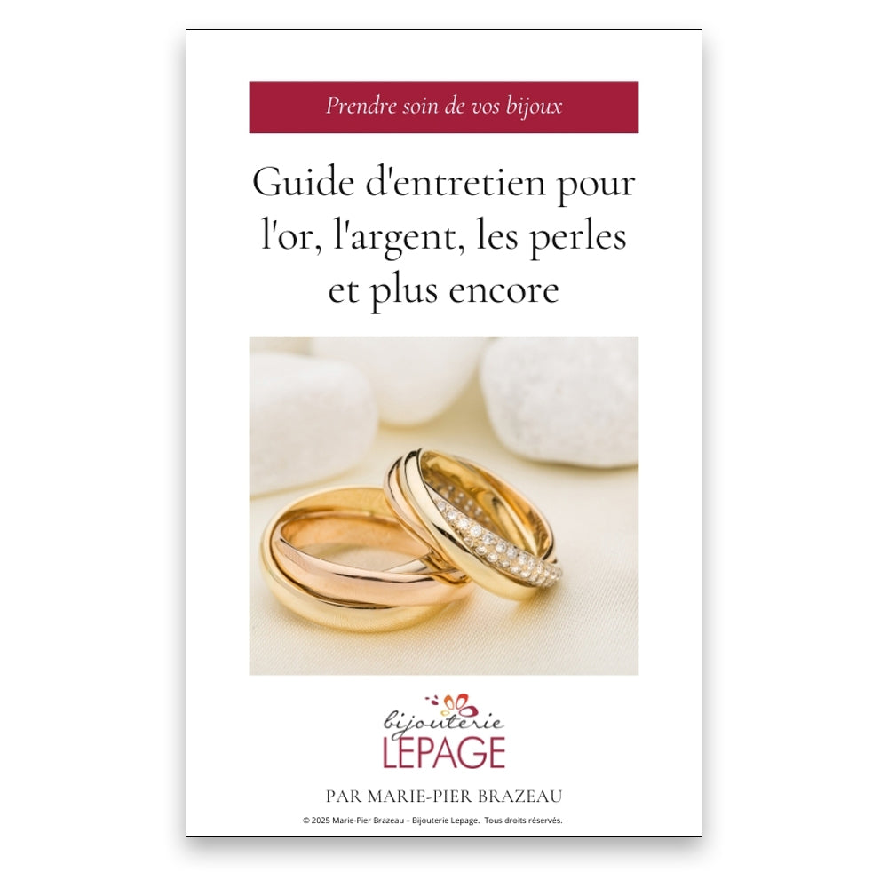 Guide d'entretien pour l'or, l'argent, les perles et plus encore