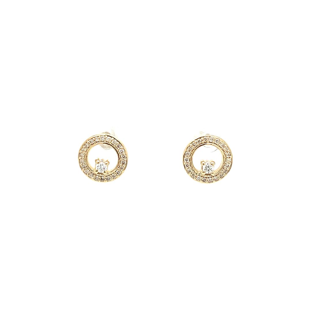 Gold earrings with diamonds ICG3255E05