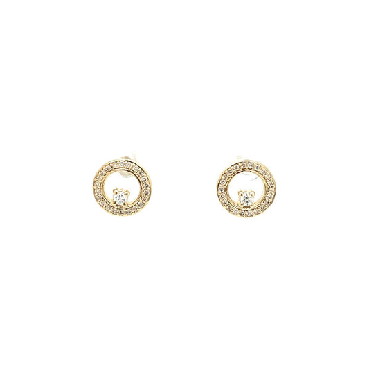 Gold earrings with diamonds ICG3255E05