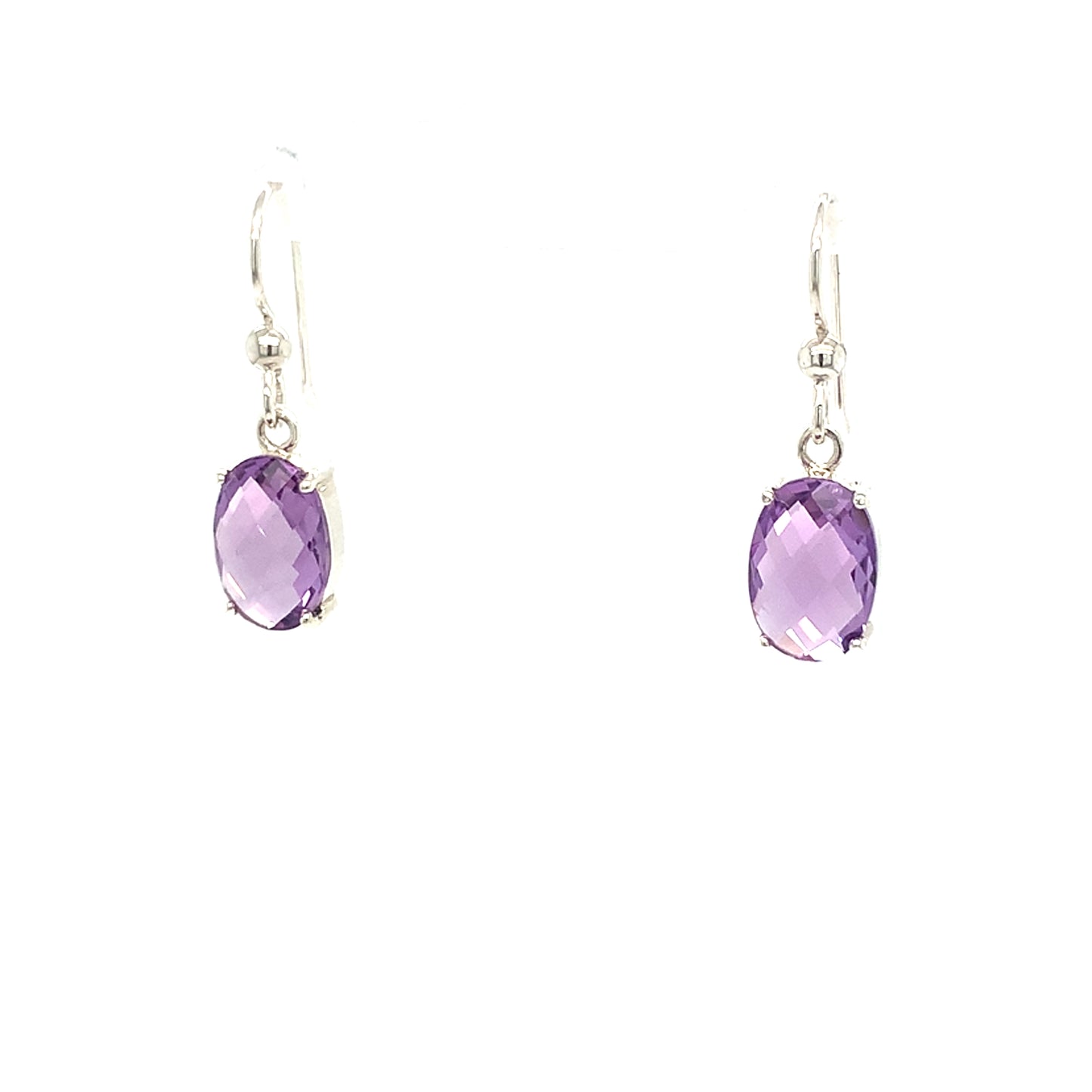 Boucles d'oreilles avec améthystes pour femmes PJ-BO-AME