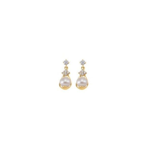 Boucles d'oreilles en or avec perles pour femme ALE-3081