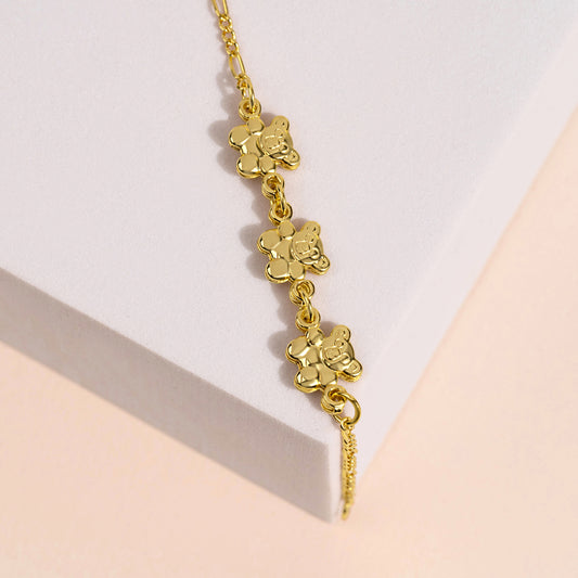 Bracelet pour enfant en argent .925 PLAQUÉ or jaune 14K SS-02-00095