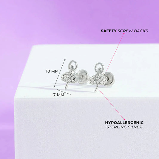 Boucles d'oreilles pour enfant en argent .925 SS-03-01097