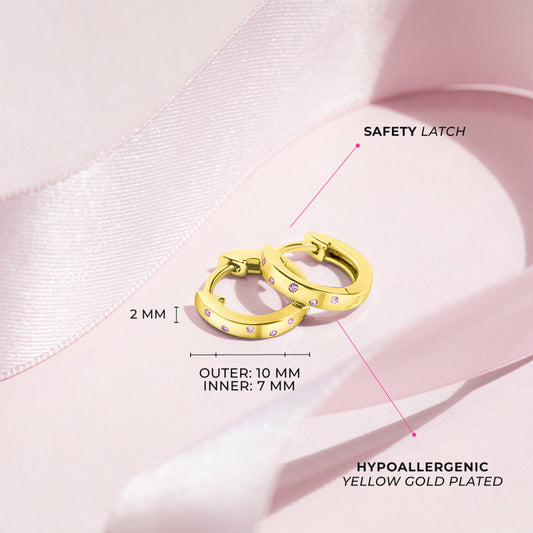 Boucles d'oreilles pour enfant en argent .925 PLAQUÉ or jaune 14K SS-03-01120