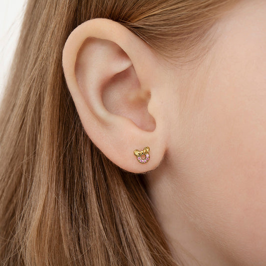 Boucles d'oreilles pour enfant en argent .925 PLAQUÉ or jaune 14K GP-03-01157
