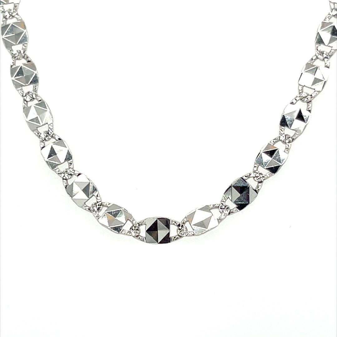 Chaine en or blanc pour femme F60-18