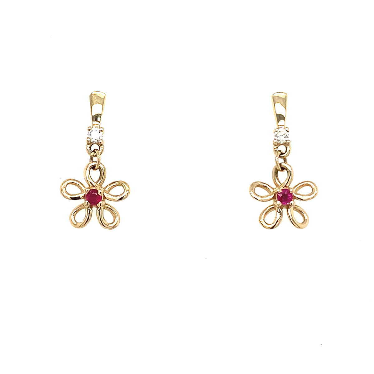 Boucles d'oreilles en or avec rubis et diamants FIG2765E06