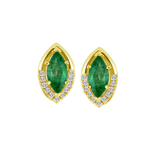 Ladies' gold earrings with emerald G2800E/E
