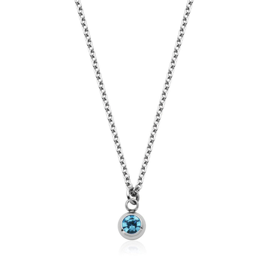 Collier avec pierre de naissance de Décembre en acier T3XE6DEC18