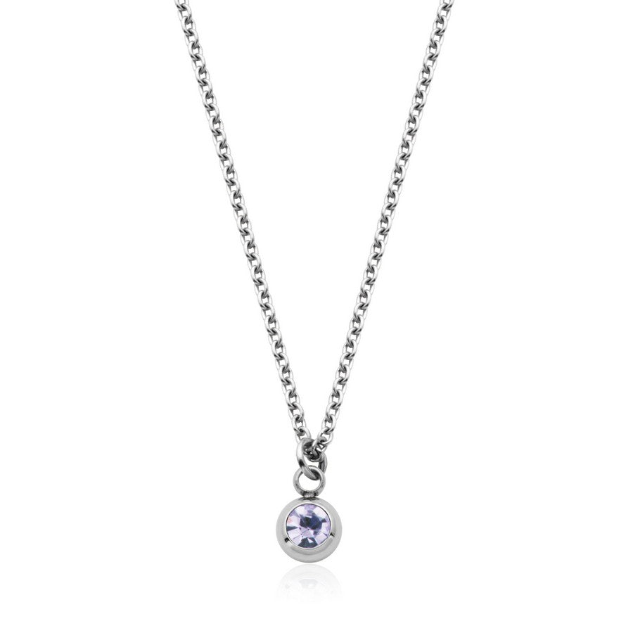 Collier avec pierre de naissance de Juin en acier T3XE6JUN18