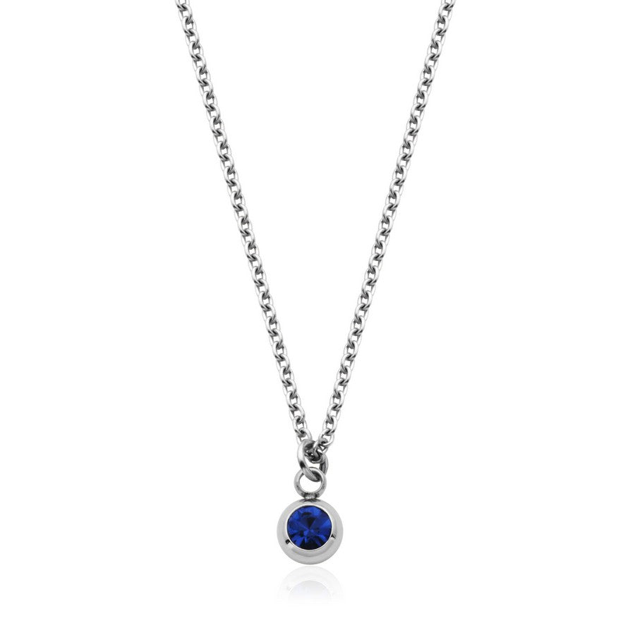 Collier avec pierre de naissance de Septembre en acier T3XE6SEP18