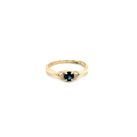 Bague à diamants en or avec saphir ALD-2103