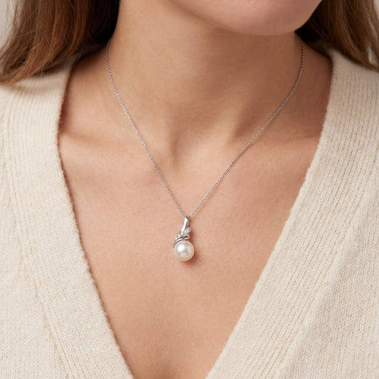 Pendentif avec perle de culture blanche pour femmes PJ-PEND-001