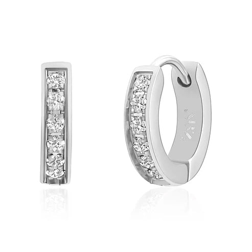 Boucles d'oreilles en acier pour dame SSE124W-04