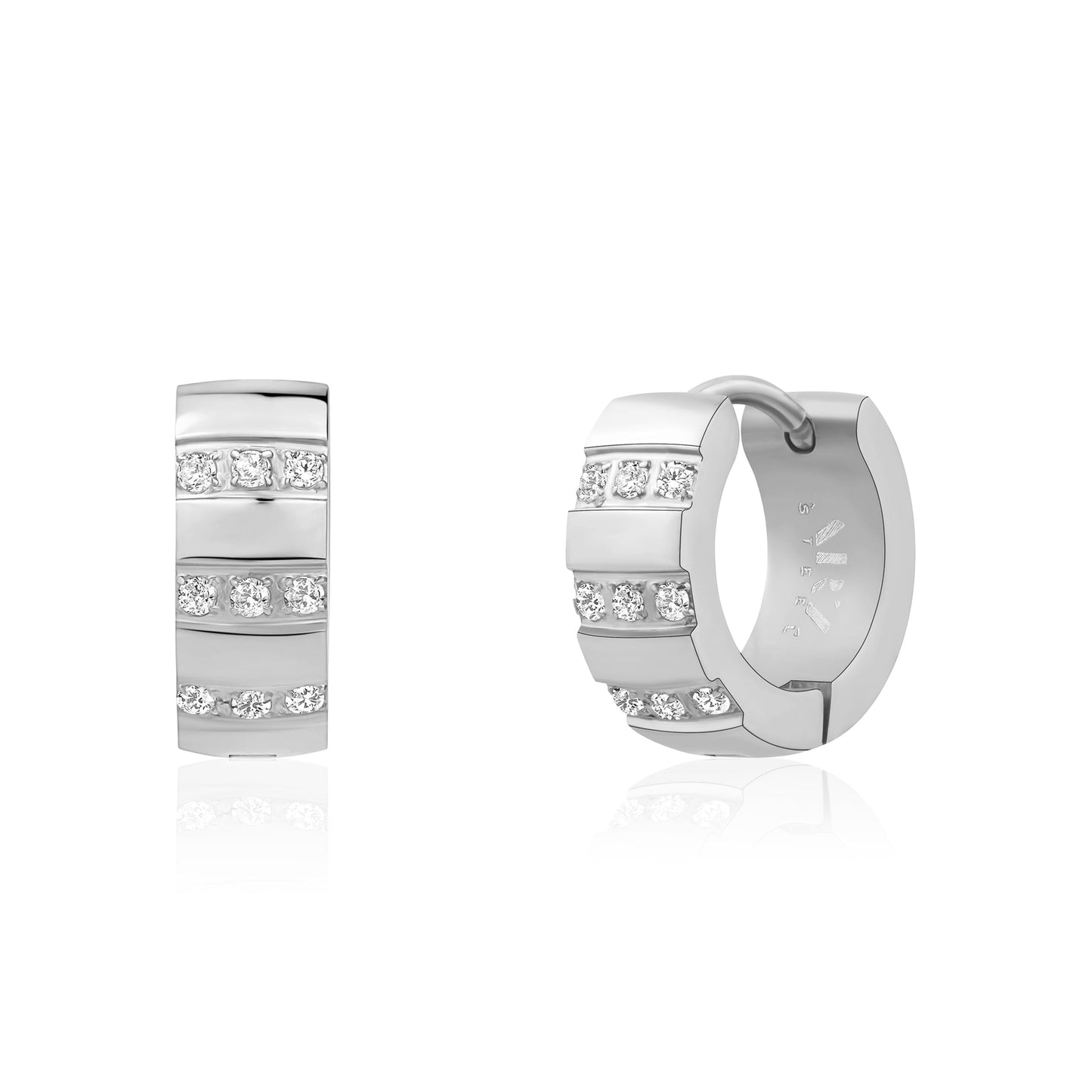 Boucles d'oreilles en acier pour dame SSE223W