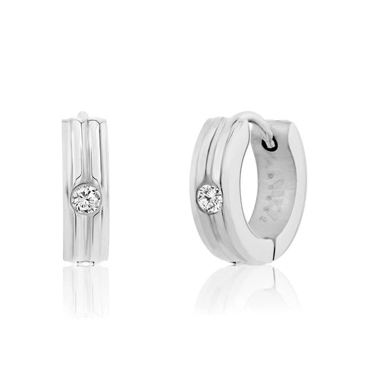 Boucles d'oreilles en acier pour dame SSE59W