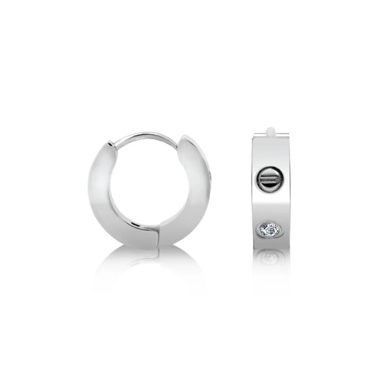 Boucles d'oreilles en acier pour dame SSE92W