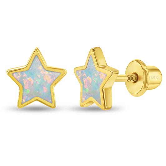 Boucles d'oreilles pour enfant en argent .925 PLAQUÉ or jaune 14K GP-03-01179