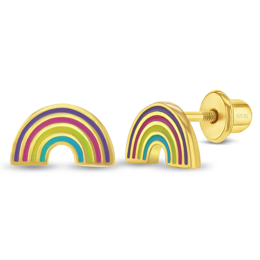Boucles d'oreilles pour enfant en argent .925 PLAQUÉ or jaune 14K GP-03-01184
