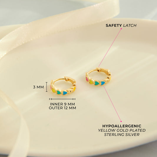 Boucles d'oreilles pour enfant en argent .925 PLAQUÉ or jaune 14K GP-03-01187