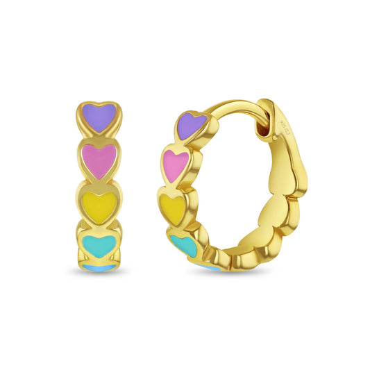 Boucles d'oreilles pour enfant en argent .925 PLAQUÉ or jaune 14K GP-03-01187