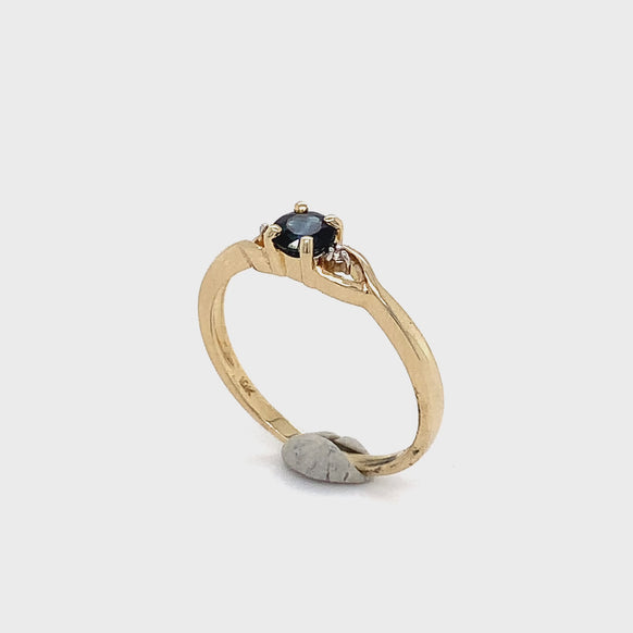 Bague à diamants en or avec saphir ALD-2103