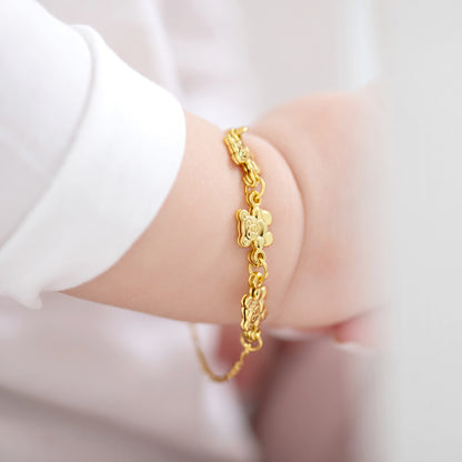 Bracelet pour enfant en argent .925 PLAQUÉ or jaune 14K SS-02-00095