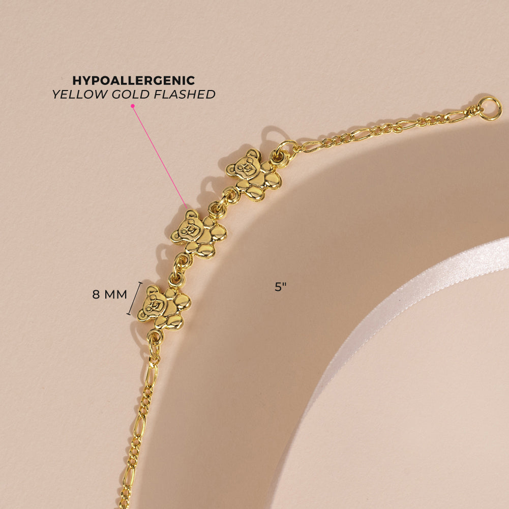 Bracelet pour enfant en argent .925 PLAQUÉ or jaune 14K SS-02-00095