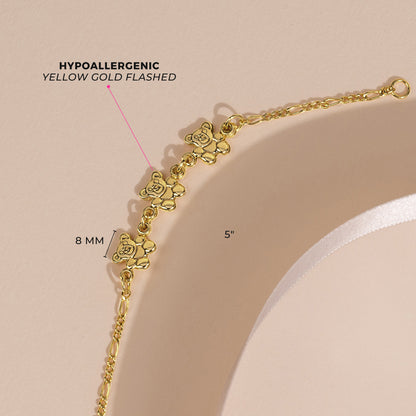 Bracelet pour enfant en argent .925 PLAQUÉ or jaune 14K SS-02-00095