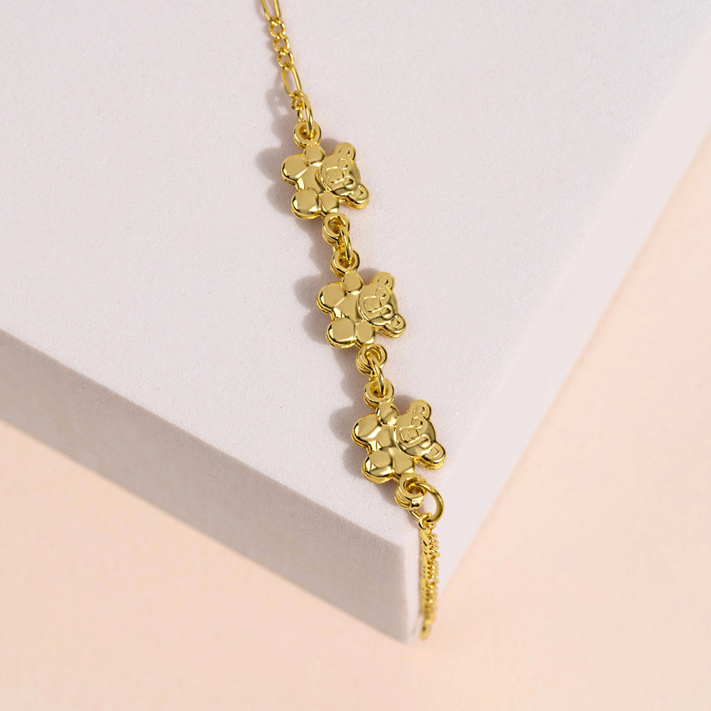 Bracelet pour enfant en argent .925 PLAQUÉ or jaune 14K SS-02-00095