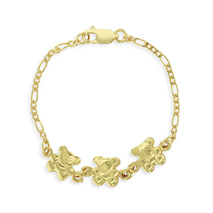 Bracelet pour enfant en argent .925 PLAQUÉ or jaune 14K SS-02-00095