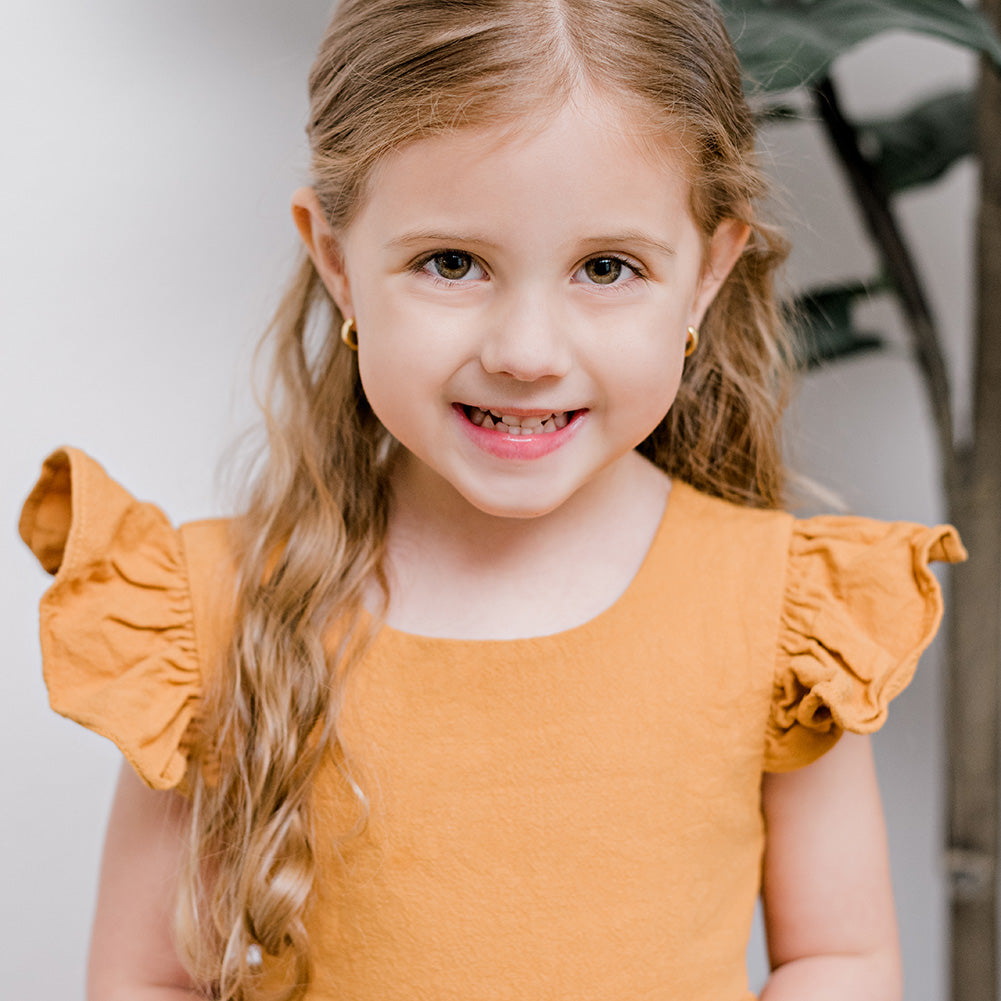 Boucles d'oreilles pour enfant en argent .925 PLAQUÉ or jaune 14K SS-03-00366