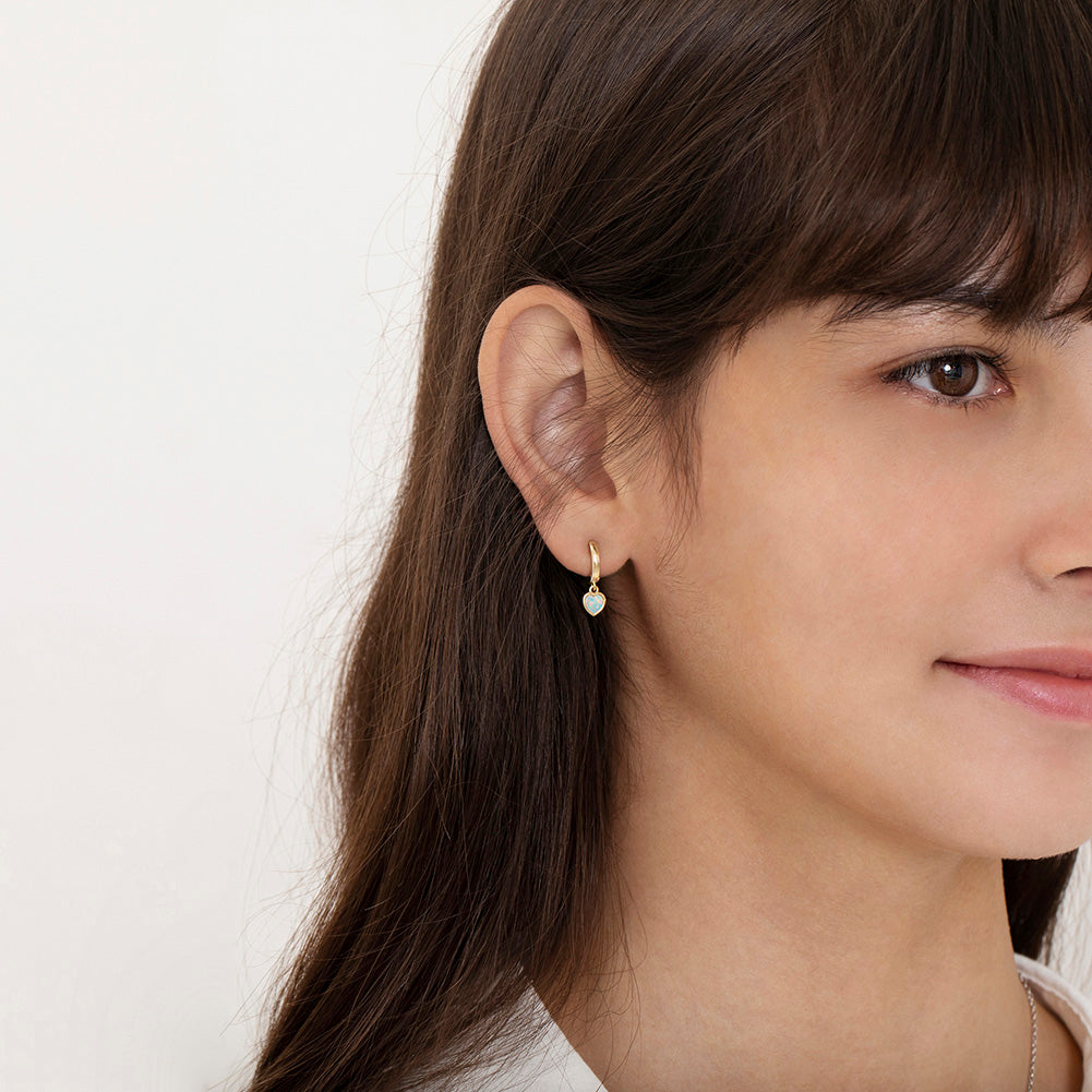 Boucles d'oreilles pour enfant en argent .925 PLAQUÉ or jaune 14K SS-03-00858