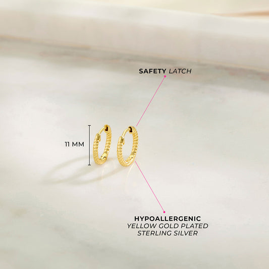 Boucles d'oreilles pour enfant en argent .925 PLAQUÉ or jaune 14K SS-03-01062