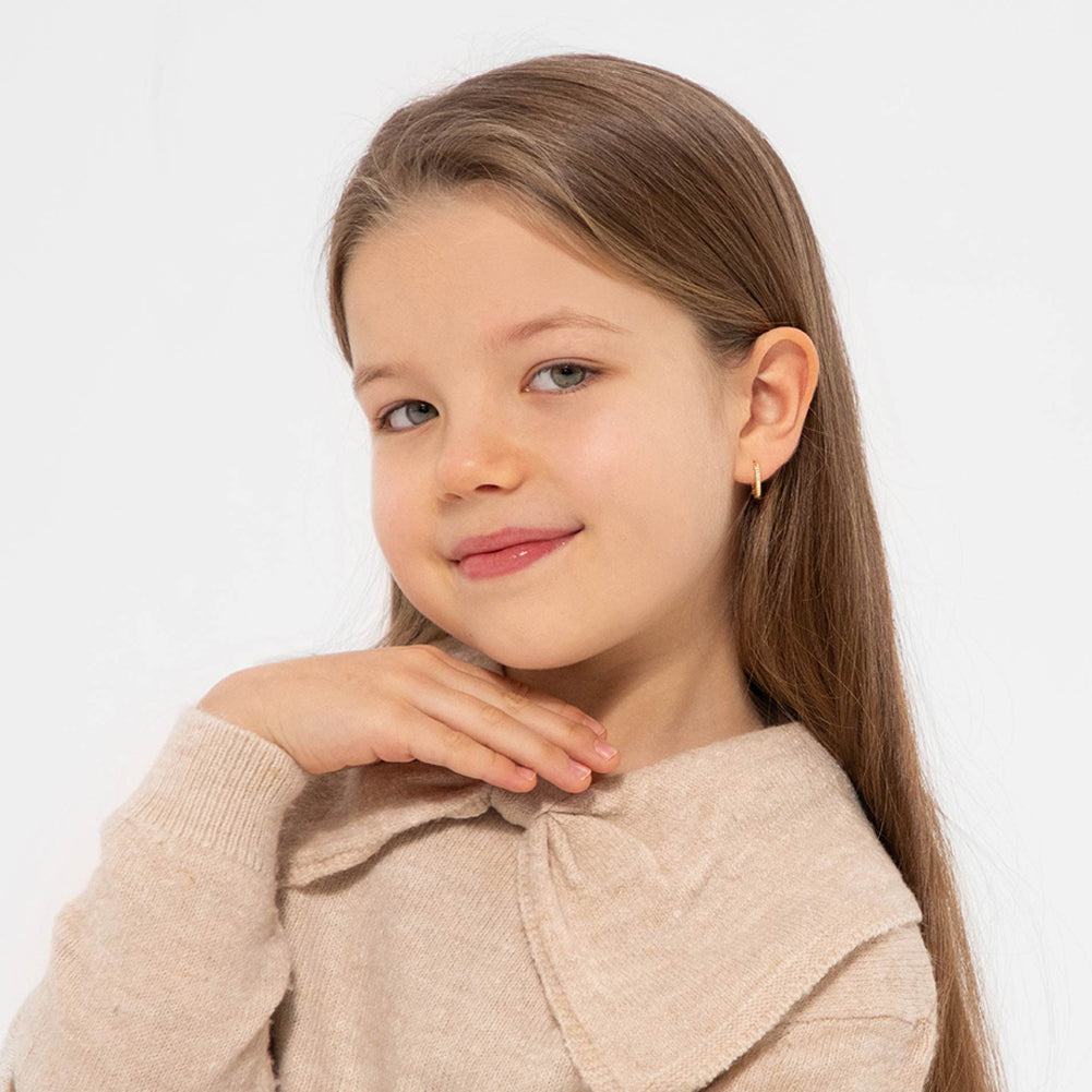 Boucles d'oreilles pour enfant en argent .925 PLAQUÉ or jaune 14K SS-03-01062