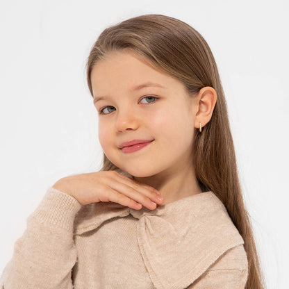 Boucles d'oreilles pour enfant en argent .925 PLAQUÉ or jaune 14K SS-03-01062