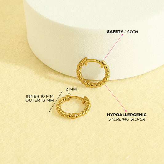 Boucles d'oreilles pour enfant en argent .925 PLAQUÉ or jaune 14K SS-03-01064