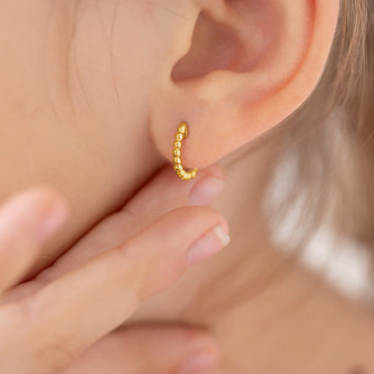 Boucles d'oreilles pour enfant en argent .925 PLAQUÉ or jaune 14K SS-03-01064