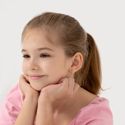 Boucles d'oreilles pour enfant en argent .925 PLAQUÉ or jaune 14K SS-03-01064