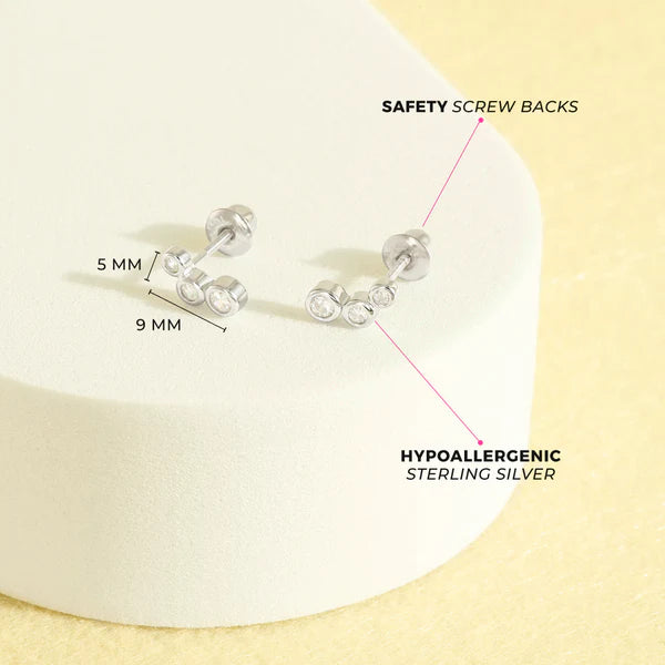 Boucles d'oreilles pour enfant en argent .925 SS-03-01078