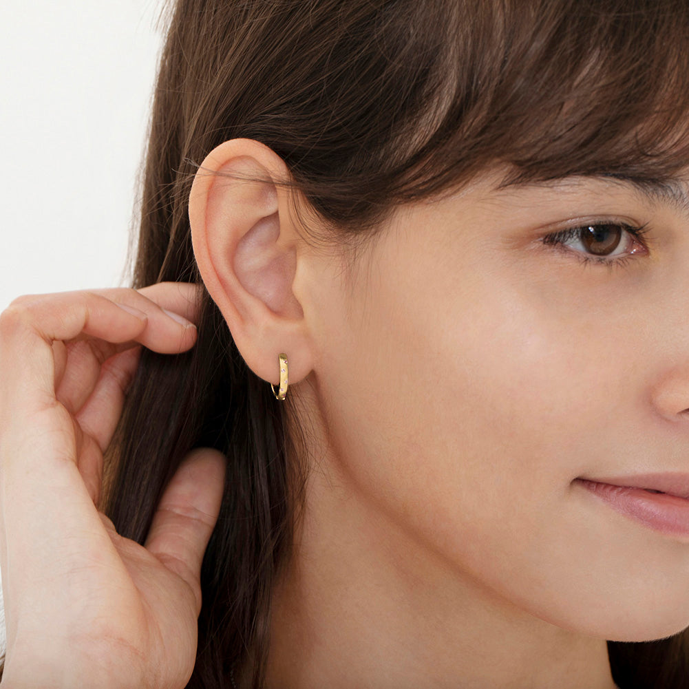 Boucles d'oreilles pour enfant en argent .925 PLAQUÉ or jaune 14K SS-03-01120