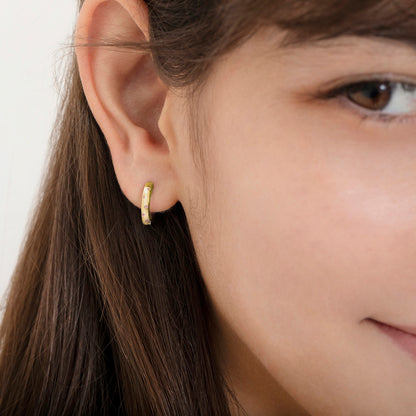 Boucles d'oreilles pour enfant en argent .925 PLAQUÉ or jaune 14K SS-03-01120