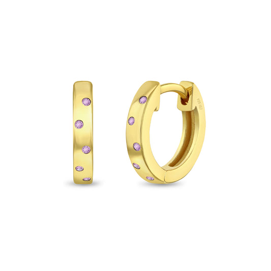 Boucles d'oreilles pour enfant en argent .925 PLAQUÉ or jaune 14K SS-03-01120