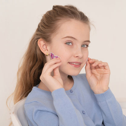 Boucles d'oreilles pour enfant en argent .925 PLAQUÉ or jaune 14K SS-03-01121