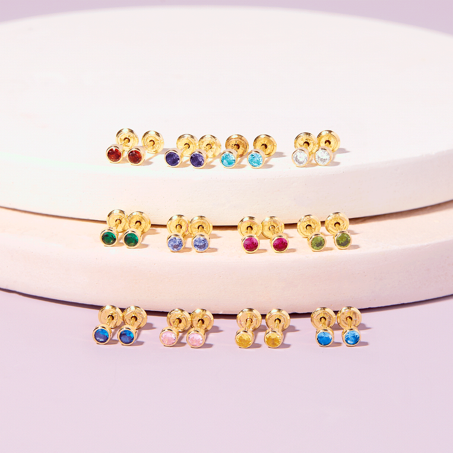 Boucles d'oreilles pour enfant en or jaune 14K YG-03-00140