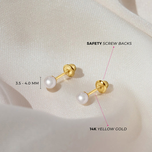 Boucles d'oreilles pour enfant en or jaune 14K YG-03-00063