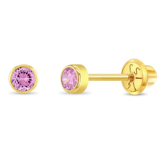 Boucles d'oreilles pour enfant en or jaune 14K YG-03-00083