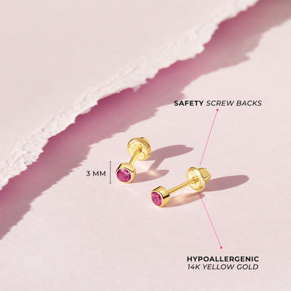 Boucles d'oreilles pour enfant en or jaune 14K YG-03-00141